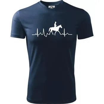 EKG kůň přeskok - Dětské triko sportovní (dresovina) - 134 cm/8 let ( Námořní modrá (velmi tmavá - téměř černá) )