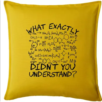 Polštář What exactly didnt you understand Chemistry - Polštář 50x50 - 50x50 - Pouze potah ( Žlutá )