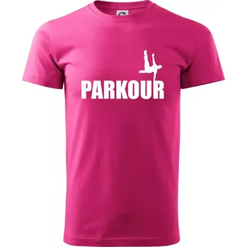 Pánská móda Parkour - na jedné ruce - Klasické pánské triko vyšší gramáže - S ( Purpurová )