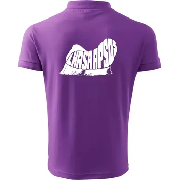 Pánská košile Lhasa Apso nápis v těle - Polokošile pánská Pique Polo 203 - 2XL ( Fialová )