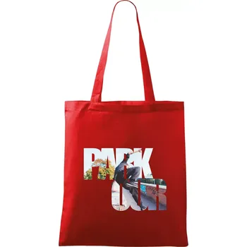 Parkour nápis ve městě - Taška bavlněná - 42 x 38 cm ( Červená )