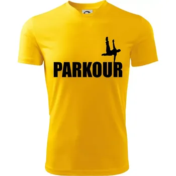 Parkour - na jedné ruce - Dětské triko sportovní (dresovina) - 158 cm/12 let ( Žlutá )