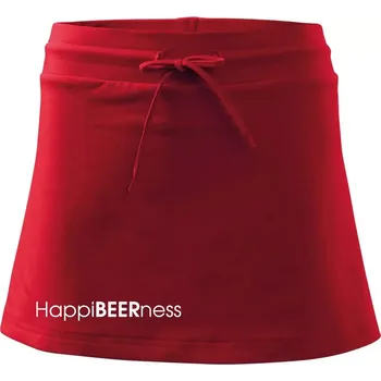 Dámská sukně Pivní nápisy HappiBEERness - Sportovní sukně - two in one - XS ( Červená )