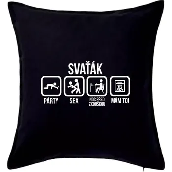 Polštář Svaťák - Polštář 50x50 - 50x50 - Pouze potah ( Černá )