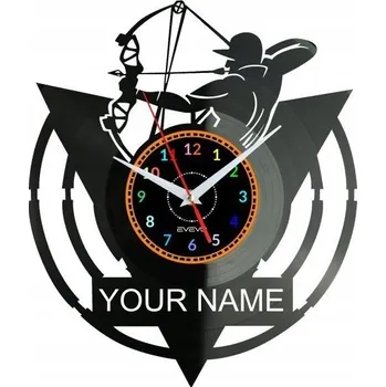 Hodiny Lukostřelba Vaše Jméno Nástěnné Hodiny Vinylová Deska Moderní Dekorativní