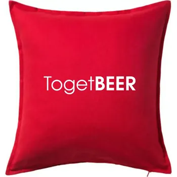 Polštář Pivní nápisy TogetBEER - Polštář 50x50 - 50x50 - Pouze potah ( Červená )