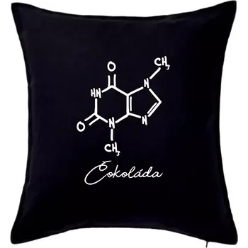 Polštář Čokoláda chemie - Polštář 50x50 - 50x50 - Pouze potah ( Černá )