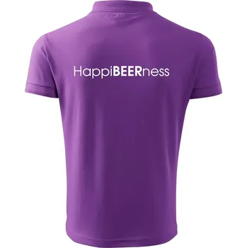 Pánská košile Pivní nápisy HappiBEERness - Polokošile pánská Pique Polo 203 - 3XL ( Fialová )