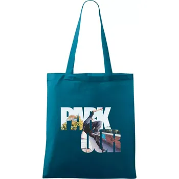 Parkour nápis ve městě - Taška bavlněná - 42 x 38 cm ( Petrolejová )