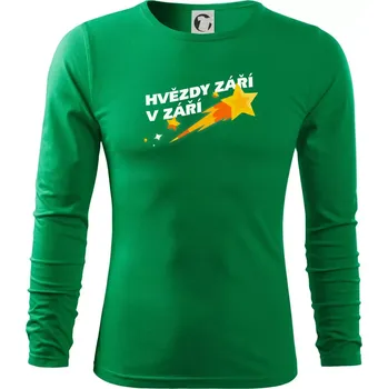 Pánská móda Hvězdy září v září - Triko s dlouhým rukávem FIT-T long sleeve - M ( Středně zelená )