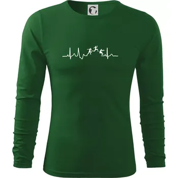 Pánská móda EKG trojskok - Triko s dlouhým rukávem FIT-T long sleeve - M ( Lahvově zelená )