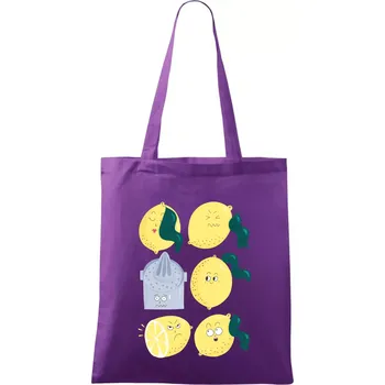 Citroni kreslení (studio-arte.cz) - Taška bavlněná - 42 x 38 cm ( Fialová )