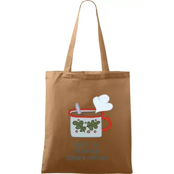 Nákupní taška Kafe je vždycky dobrý nápad (studio-arte.cz) - Taška bavlněná - 42 x 38 cm ( Cappuccino )