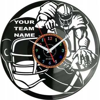 IP kamera Ragby Hodiny na Zeď s Tvým Jménem, Vinylová Deska, Moderní Dekorace