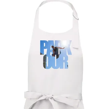 Kuchyňská zástěra Parkour nápis nebe - Dámská zástěra na vaření - Univerzální velikost ( Bílá )