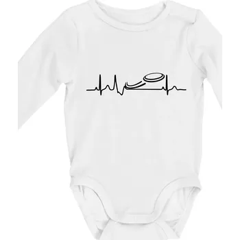 EKG frisbee discgolf talíř - Body kojenecké s dlouhým rukávem - Dlouhý r. do 3 měs ( Bílá )