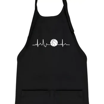 Kuchyňská zástěra EKG basketbal míč - Dětská zástěra na vaření - Univerzální velikost ( Černá )