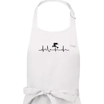 Kuchyňská zástěra EKG inline přeskok - Pánská zástěra na vaření - Univerzální velikost ( Bílá )