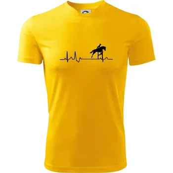 Pánské tričko EKG kůň přeskok - Pánské triko Fantasy sportovní (dresovina) - XL ( Žlutá )