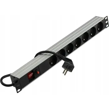 Přepěťová ochrana Zásuvková lišta RACK 19'' přepěťová ochrana 7 zásuvek
