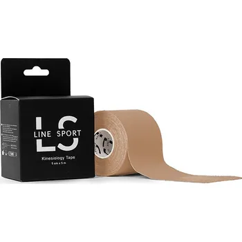Tejpovací páska Line Sport Tape - kineziologické tejpovací náplasti (5 cm x 5 m) béžová