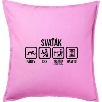 Polštář Svaťák - Polštář 50x50 - 50x50 - Pouze potah ( Růžová )