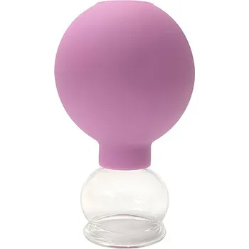 Masáž Skleněná vakuová bublina s gumovou perletí Acus Med 2,5 cm kaštanová