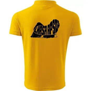 Pánská košile Lhasa Apso nápis v těle - Polokošile pánská Pique Polo 203 - 5XL ( Žlutá )