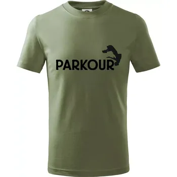 Chlapecké oblečení Parkour - salto - Tričko dětské bavlněné - 104-110cm / 3-4 roky ( Khaki )
