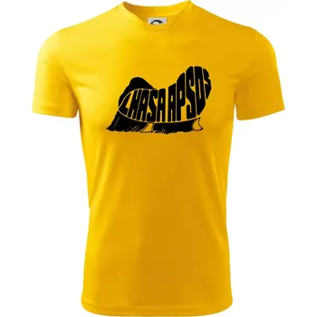 Chlapecké tričko Lhasa Apso nápis v těle - Dětské triko sportovní (dresovina) - 146 cm/10 let ( Žlutá )