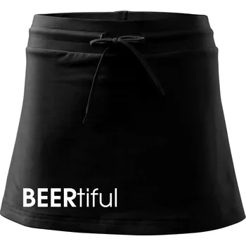 Dámská sukně Pivní nápisy BEERtiful - Sportovní sukně - two in one - XS ( Černá )
