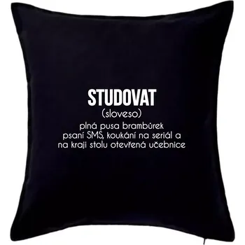 Polštář Studovat - Polštář 50x50 - 50x50 - Pouze potah ( Černá )