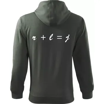 Pánská mikina Hra matematiky - Mikina s kapucí na zip trendy zipper - M ( Tmavá břidlice (šedá se zeleným nádechem) )
