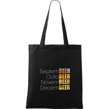 Nákupní taška Pivní měsíce - Všechny - Taška bavlněná - 42 x 38 cm ( Černá )