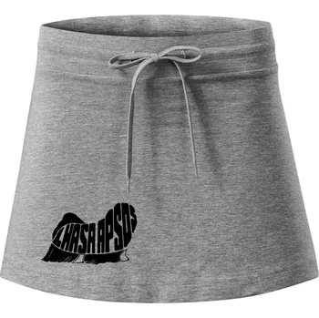 Dámská sukně Lhasa Apso nápis v těle - Sportovní sukně - two in one - XL ( Tmavě šedý melír )