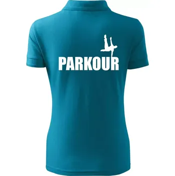 Parkour - na jedné ruce - Polokošile dámská Pique Polo - 2XL ( Tmavý tyrkys )