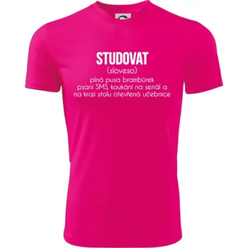 Studovat - Dětské triko sportovní (dresovina) - 146 cm/10 let ( Neon Pink )