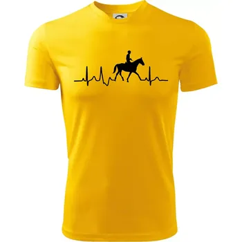 Chlapecké tričko EKG jízda na koni - Dětské triko sportovní (dresovina) - 122 cm/6 let ( Žlutá )