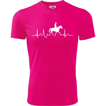 EKG kůň přeskok - Dětské triko sportovní (dresovina) - 146 cm/10 let ( Neon Pink )