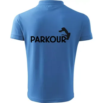 Pánská košile Parkour - salto - Polokošile pánská Pique Polo 203 - 3XL ( Azurově modrá )