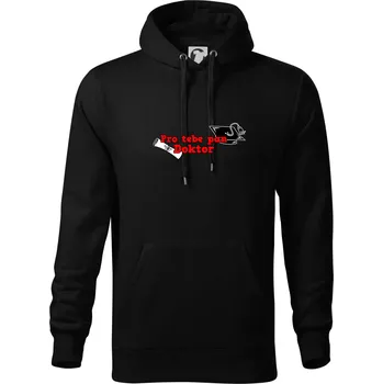 Pánská mikina Pro tebe pan Doktor - Mikina pánská Cape s kapucí - S ( Černá )