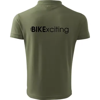 Pánská košile Bike nápisy Bikexciting - Polokošile pánská Pique Polo 203 - 5XL ( Khaki )