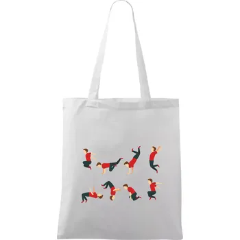 Parkour abeceda - Taška bavlněná - 42 x 38 cm ( Bílá )