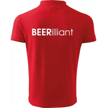 Pánská košile Pivní nápisy BEERrilliant - Polokošile pánská Pique Polo 203 - M ( Červená )