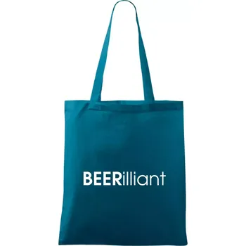 Pivní nápisy BEERrilliant - Taška bavlněná - 42 x 38 cm ( Petrolejová )
