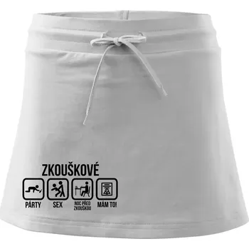 Dámská sukně Zkouškové - Sportovní sukně - two in one - XS ( Bílá )