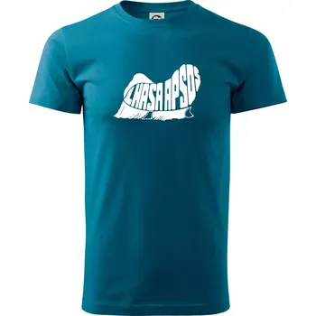 Lhasa Apso nápis v těle - Klasické pánské triko vyšší gramáže - XS ( Petrolejová )