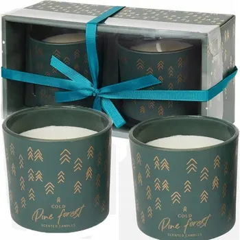 Svíčka Parafínová vonná svíčka Cold Pine Forest Kapimex 2 ks