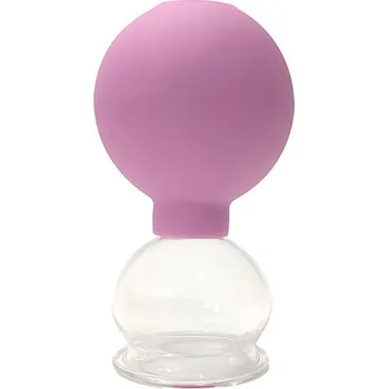 Baňkování Skleněná vakuová bublina s gumovou perlou Acus Med 3,5 cm fialová