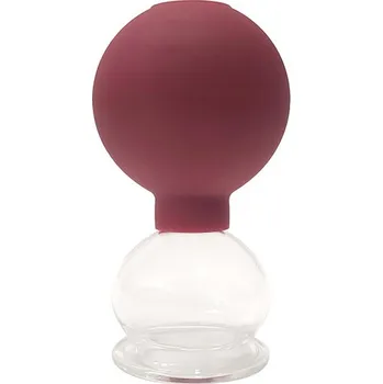 Baňkování Skleněná vakuová bublina s gumovou perlou Acus Med 3,5 cm kaštanová